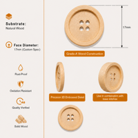 Botones de Costura de Madera Natural con Grabado Láser de Logotipo Personalizado para Camisas y Suéteres de Hombre, Múltiples Tamaños, Suministros para Manualidades, Venta al Por Mayor, OEM, ODM