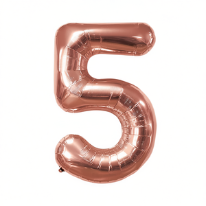 Palloncino Numero 5 in Lamina Metallica Oro Rosa 45cm per Decorazioni Festa di Compleanno - Product Image 2