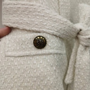 OUDINA <span class=keywords><strong>Abito</strong></span> Midi in <span class=keywords><strong>Tweed</strong></span> Personalizzato all'Ingrosso con Elegante Collo Tondo, Cerniera e Pieghe per Donne - Product Image 4