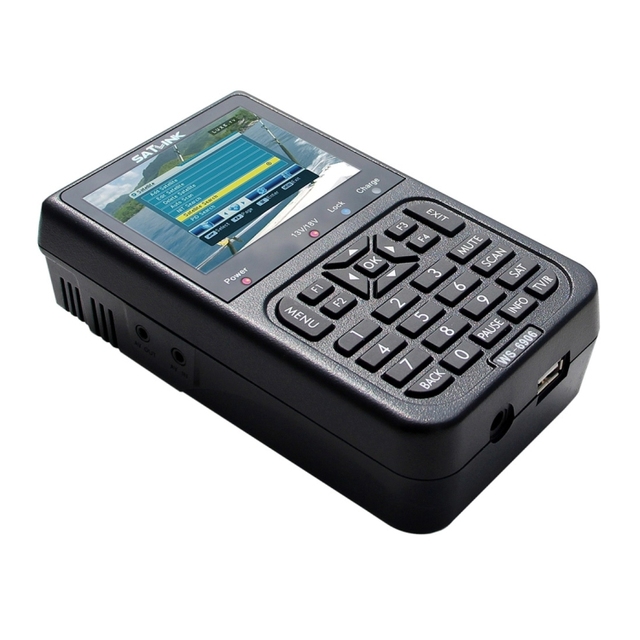 SATLINK WS6906 3.5 Inch LCD Colour Screen Portable Digital Satellite Finder Meter(UK Plug)