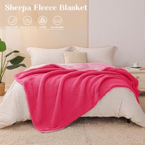 Haute qualité 100% Polyester Sherpa polaire jeter couverture tricoté techniques chaud doux solide imprimé à carreaux taille personnalisée literie jeter - Product Image 4