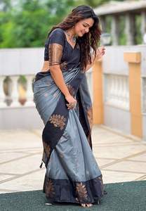 ชุดส่าหรีผ้าไหมเนื้อนิ่มสำหรับชุดชาวอินเดียและปากีสถาน - Product Image 4