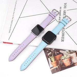Correa de reloj de piel auténtica de vaca de 38/41/45mm con logotipo personalizado para <span class=keywords><strong>Apple</strong></span> iWatch Series 8 7 6 5 4 3 2 1 <span class=keywords><strong>SE</strong></span> 49mm correa de reloj Ultra - Product Image 4