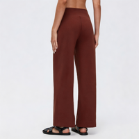 Pantalon de sport pour femme GH avec logo personnalisé, taille haute, cordon de serrage, respirant, coupe ample, grandes poches, idéal pour la gym, le fitness et le yoga