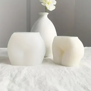 Venta caliente cuerpo glúteos forma vela perfumada DIY molde de silicona hecho en casa culo forma silicona vela molde