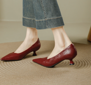 UP-6352r 4 da donna da 6cm <span class=keywords><strong>tacchi</strong></span> a spillo <span class=keywords><strong>bassi</strong></span> décolleté <span class=keywords><strong>eleganti</strong></span> scarpe da lavoro a punta da donna in microfibra per ufficio nuziale - Product Image 3