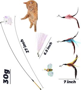 Jouet pour chat rétractable à ventouse avec mouvement et plumes pour le jeu autonome - Product Image 2