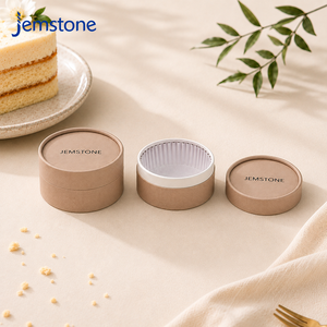 Boîte à gâteau en carton cylindrique personnalisée en papier recyclé résistant au four pour cheesecake, dessert, gâteau basque, emballage en tube de papier - Product Image 2