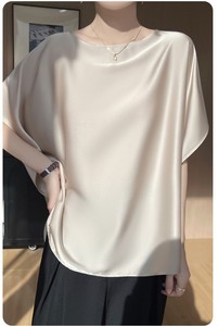 Camicetta da donna in <span class=keywords><strong>raso</strong></span> <span class=keywords><strong>di</strong></span> seta in <span class=keywords><strong>raso</strong></span> stile semplice tinta unita Casual da donna - Product Image 6