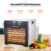 Premium Kwaliteit Elektrische Heteluchtoven 8 Trays Rvs Home Kleine Fruitdroger Voedsel Dehydrator