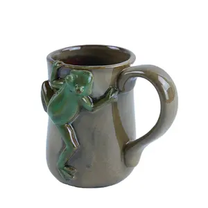wholesale frog design novelty ceramic animal coffee mug