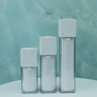Flacon pompe airless de luxe carré à mécanisme rotatif pour crème visage et emballage cosmétique airless pour crème solaire