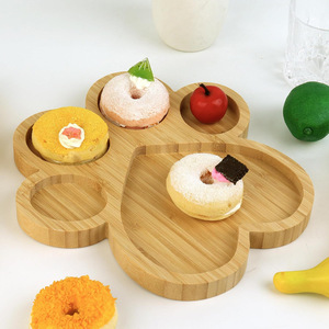 Bamboo Paw Shaped Serving <b>Tray</b> Multifunctional Dish For Party <b>Snacks</b> And Desserts - Product Image 1
