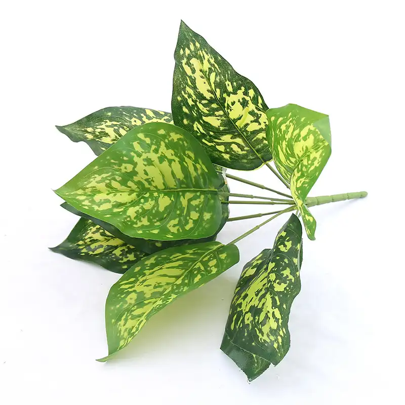 Искусственные растения, искусственные зеленые листья, шелковые листья черепахи, Декоративный букет из 9 ветвей, листья