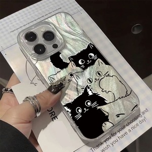 Ốp điện thoại hình mèo dễ thương tương thích với <span class=keywords><strong>iPhone</strong></span> 17 17AIR 16 PRO 15 14 13 12 11Pro Max XR XS 7 8 PLUS, chất liệu PC, chống sốc - Product Image 3