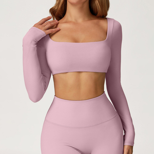 XW-CCX8232 Ropa Deportiva de Gimnasio, Prendas Ajustadas de Alta Elasticidad, Ropa Deportiva para Correr, Prendas Deportivas Cómodas, Tops de Yoga de <span class=keywords><strong>Manga</strong></span> <span class=keywords><strong>Larga</strong></span> - Product Image 1