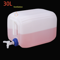 Seau de stockage d'eau en plastique de 20L 25L 30L avec robinet, camping en plein air, conteneur d'eau en plastique portable, bidon