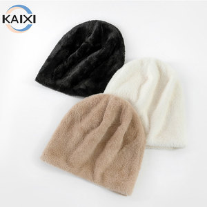 Gorro de Punto Personalizado Unisex, Grueso y Esponjoso, de Doble Capa, Color Sólido, Piel Sintética, con Estampado Digital - Product Image 2