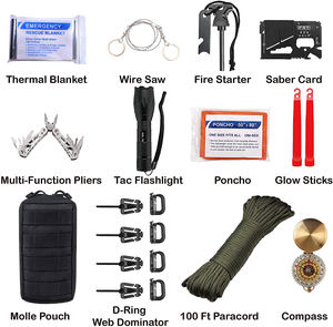 <span class=keywords><strong>Kit</strong></span> de sac à dos vide de survie essentiel avec fournitures pour tremblements de terre Préparation de 72 heures Conception compacte et durable - Product Image 2