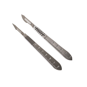 Manches de scalpel en acier inoxydable, tailles 3 et 4, avec lames dentelées pour une coupe de précision à usage industriel - Product Image 1
