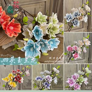 Flor de Magnolia Artificial Hua Ding, Rama de 67 cm, Diámetro de Floración de 12 cm, Adorno Decorativo - Product Image 5