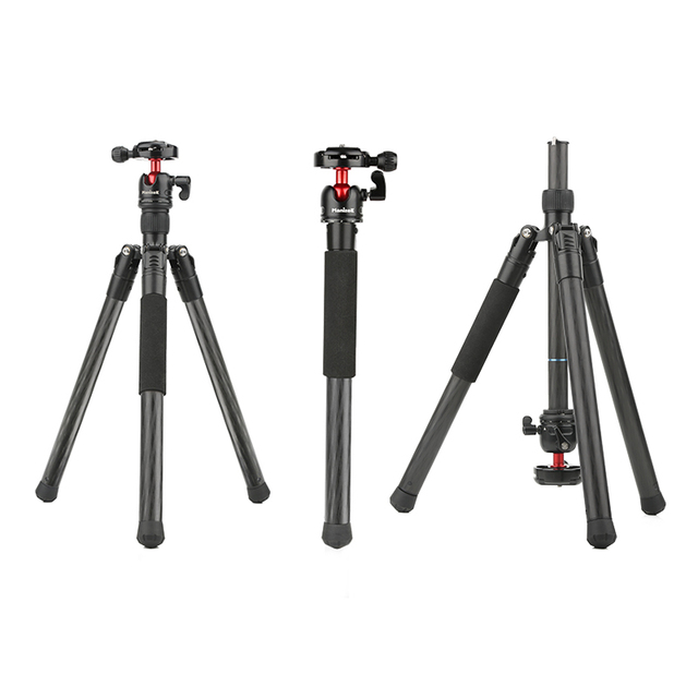 Professional Carbon Fiber Lightweight Portable Tripod Multifunction Horizontal Center Column Camera Tripod Ball Head for DSLR
