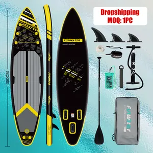 Funwater Dropshipping Supโปร่งใสSupนุ่มSup Board Paddleboard Inflatable Isupยืนขึ้นกระดานพาย