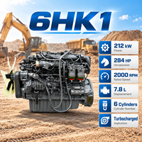 Moteur diesel turbocompressé ISUZUS 6HK1 212 kW 284 CV 2000 tr/min pour excavatrice, chargeuse, machines de construction, équipement industriel