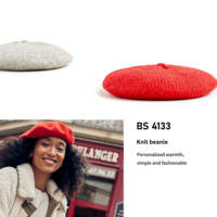 Vente en gros de béret avec logo personnalisé chapeau de mode polyvalent chapeau tricoté d'activités de plein air chapeau uni de couleur unie pour les femmes