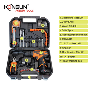 Perceuse sans fil KONSUN 12V, kit de démarrage 26 pièces |   Ensemble complet d'outils de bricolage avec étui <span class=keywords><strong>pour</strong></span> la maison et les réparations légères |   Support OEM - Product Image 2