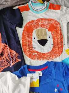 เสื้อยืดฤดูร้อนสุดเทรนดี้สำหรับเด็กผู้ชาย ผ้าฝ้าย เสื้อผ้าสต็อกเกินออเดอร์ แบรนด์ดัง ลดล้างสต็อก - Product Image 3