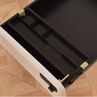 Armoire de classement mobile à 3 tiroirs de qualité supérieure, en acier, unité de rangement de bureau, tiroir sur roulettes, poignée cachée verrouillable, armoire de bureau