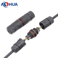 Câble de pilote d'alimentation AOHUA Câble IP67 2 3 4 broches Fixation à vis Connecteur de fil étanche