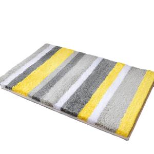Tapis de bain minimaliste rayé floqué rectangulaire antidérapant absorbant en fibre de polyester pour la maison, tapis de salle de bain, tapis d'entrée des toilettes - Product Image 2