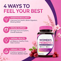 LuvVita Probiotiques pour femmes 50 milliards d'UFC avec canneberge, capsules à libération retardée pour le soutien de la santé digestive, urinaire et vaginale