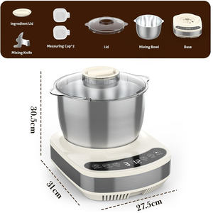 Batteur sur socle <span class=keywords><strong>professionnel</strong></span> 7L avec crochet pétrisseur pour la pâtisserie et la fabrication de gâteaux, mélangeur de cuisine électrique multifonctionnel planétaire - Product Image 2