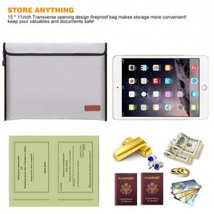 Large Fire Waterproof Safe Storage Folder Holder File Security Zipper Money Pouch Fireproof <b>Document</b> <b>Bag</b> - Product Image 4