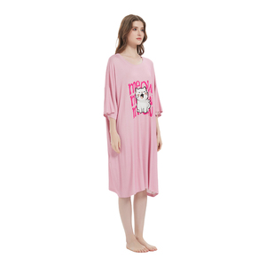 Abito da <span class=keywords><strong>notte</strong></span> stampato personalizzato OEM abbigliamento da <span class=keywords><strong>notte</strong></span> Sexy oversize da donna t-shirt per dormire - Product Image 3