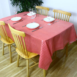 Mantel de PEVA para fiesta de té tradicional, cubierta de mesa de diseño a cuadros rojo Vintage para comedor, cocina, Decoración de mesa de jardín - Product Image 4