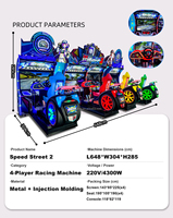 Simulador de Carreras de Autos para 2 a 4 Jugadores, Directo de Fábrica, con Carrocería de Metal Inyectado para Centros de Juego