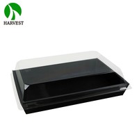 Umweltfreundliche, EU-zertifizierte, robuste, schwarze, stapelbare, biologisch abbaubare, faltbare Bagasse-Box/Schale für Lebensmittel und Catering