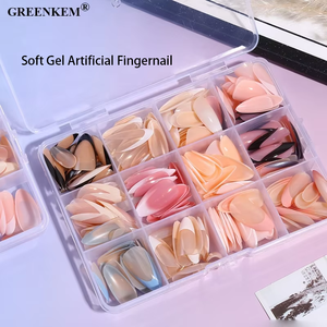288PCS Box Set Nude Mandel form Falsche Nägel 12 Einfarbig Langlebiges Weich gel Künstlicher Fingernagel - Product Image 3