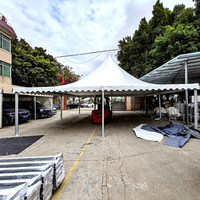Tente Pagode Certifiée CE 9x9 10x10 pour Mariages et Expositions, Structure en Alliage d'Aluminium, Auvent Imperméable, Ignifuge et Résistant au Vent pour 100 Personnes