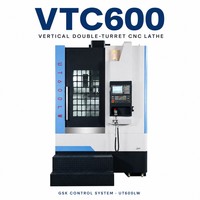 Torno CNC vertical de servicio pesado para mecanizado de piezas en bruto de engranajes con bridas, estructura de hierro fundido de doble torreta