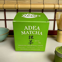 Boîte d'emballage pour thé pliable, résistante à l'humidité, de qualité alimentaire, biodégradable, imprimée sur mesure, pour 50 g de poudre de matcha, boîte en papier
