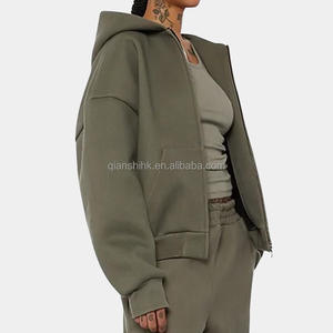 400 Gsm 100% Cotton Streetwear <b>Y2k</b> Zipper Embroidery Hoodie Manufacturers Fleece Oversize Heavyweight <b>Zip</b> <b>up</b> <b>Hoodies</b> - Product Image 5