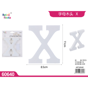 Cintre en bois décoratif écologique de 11cm, lettre X, style art populaire moderne, pour l'artisanat et la décoration intérieure, modèle en bois de santal et teck - Product Image 1
