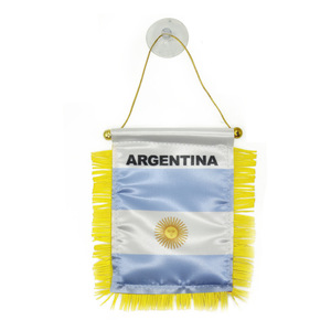 Bandierina Personalizzata dell'<span class=keywords><strong>Argentina</strong></span> in Raso con Nappe Gialle per Auto - Product Image 1