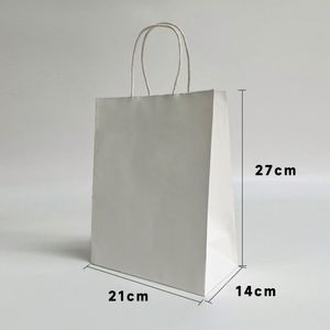 OEM Logo Brown Kraft Paper <b>Bag</b> with Patch Handle Offset Printing Pizza Sushi Salad Takeout Recyclable Restaurant - Product Image 5