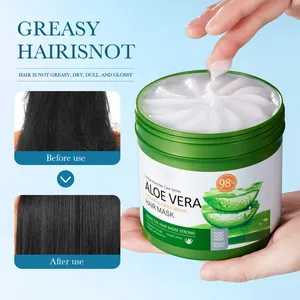 Natural Organic Hair Care Cream Moisturizing Repair dry Improve Bifurcation Keratin Treatment Aloe Vera Hair Mask